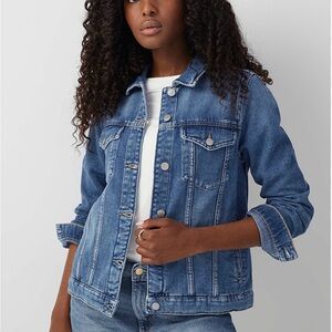 Womens Denim J Jill Jean Jacket Size Petite Small